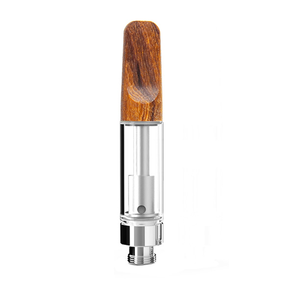 ceramic coil ccell glass vape cartridge with wood tip